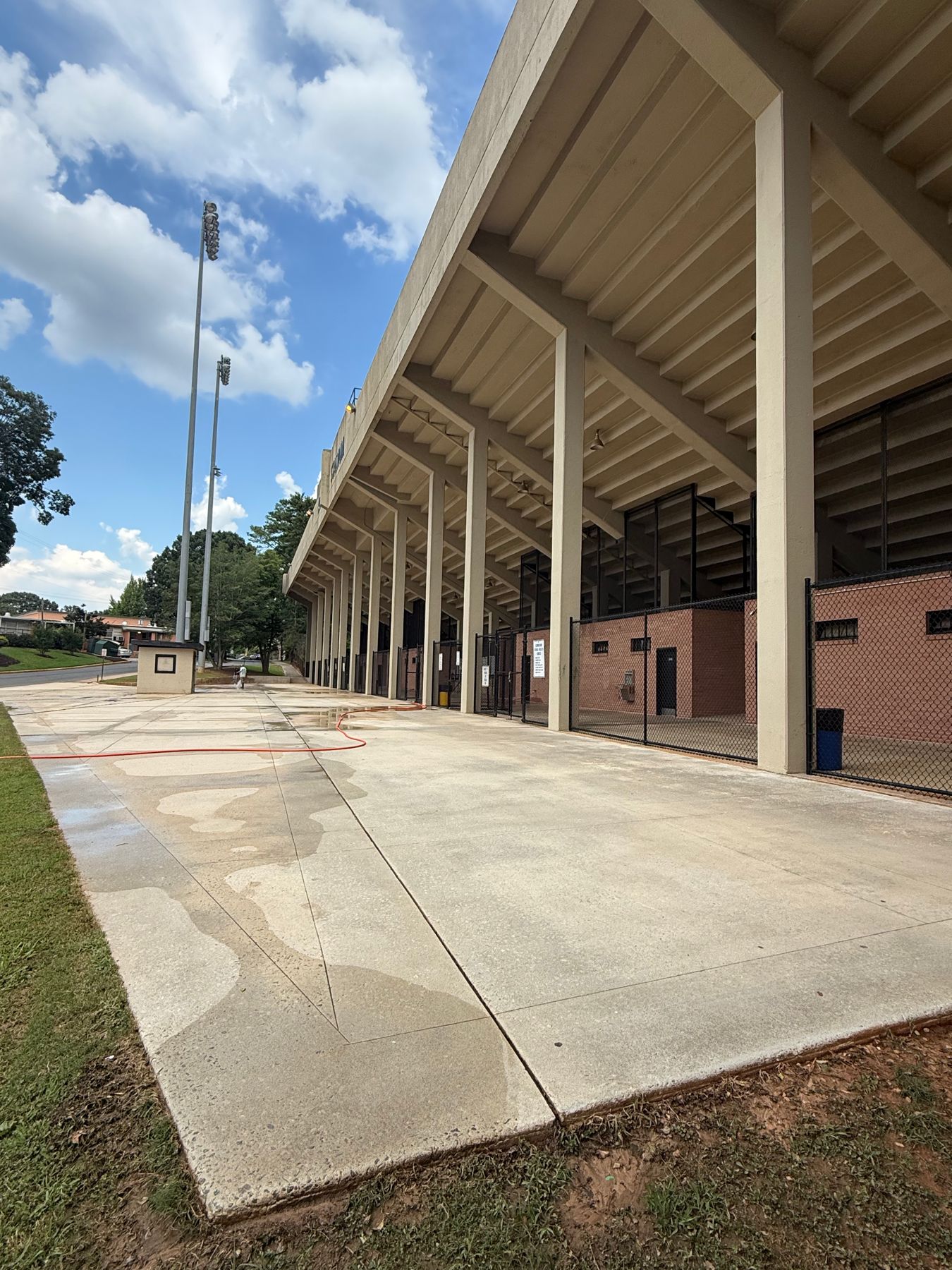 Stadium concourse concrete cleaned